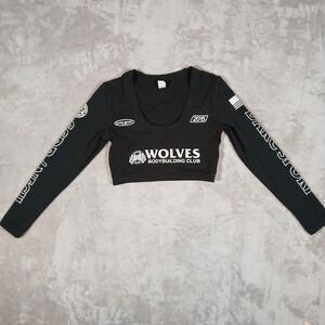 Darc Sport SHE Wolves Crop Top Womens M Black Limited 32/500 Long Sleeve